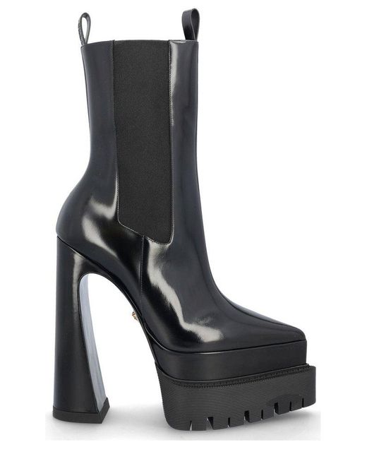 Versace Aevitas Platform Boots in Black | Lyst