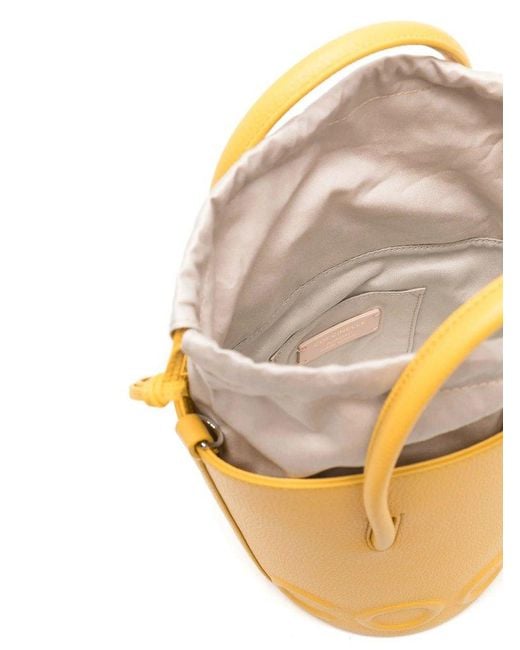 Coccinelle Yellow Leather Bucket Hat