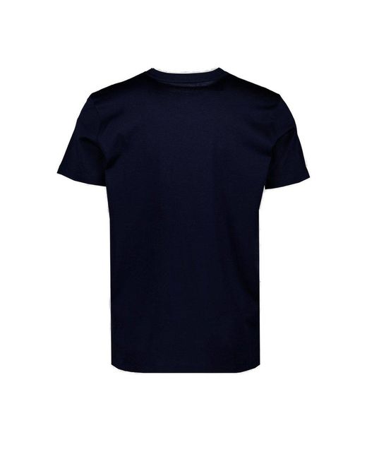 Moncler Blue Logo Patch Crewneck T-shirt for men