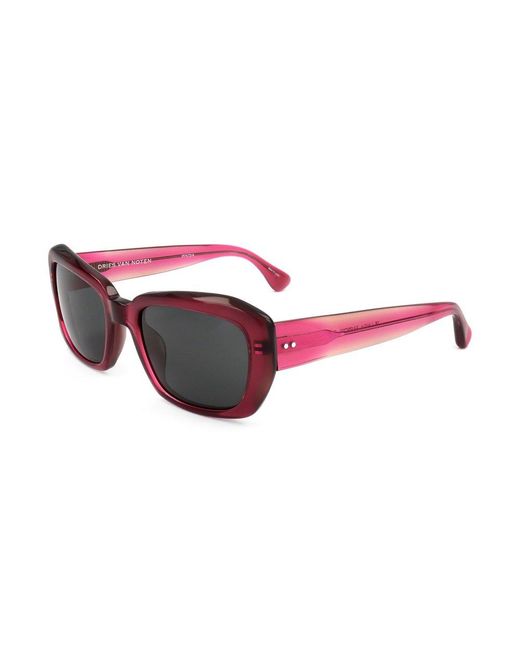 Linda Farrow Red X Dries Van Noten Butterfly Frame Sunglasses
