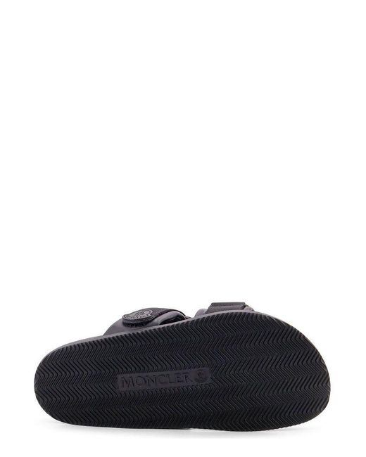 Moncler Mon Summer Leather Sandals With Nylon Details in
