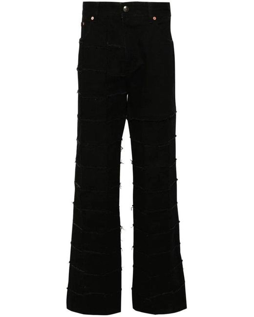 ANDERSSON BELL Black Distressed Wide Leg Jeans for men