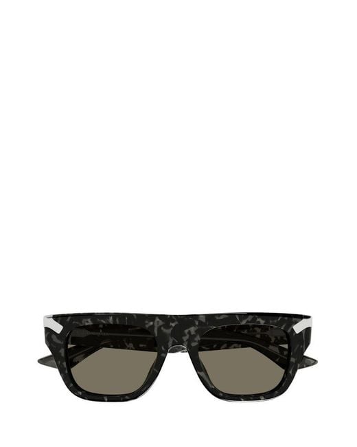 Alexander McQueen Black Rectangle Frame Sunglasses for men
