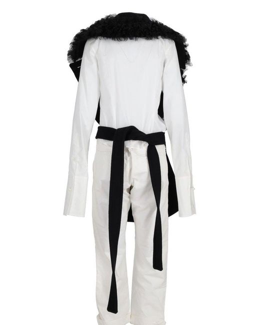 Ann Demeulemeester Black Manon Asymmetric Fur Collar Plastron