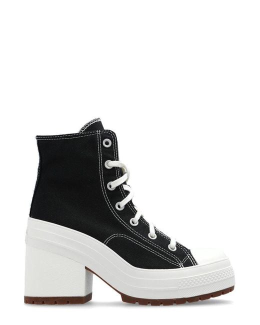 Converse Black Chunky Heel Lace-Up Shoes