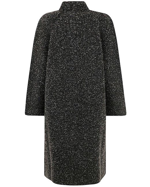Boboutic Black Patterned Longline Coat