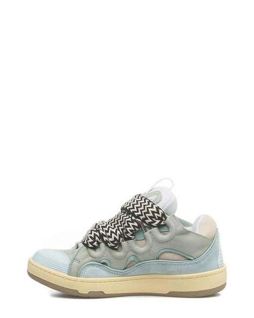 Lanvin Green Leather Curb Sneakers