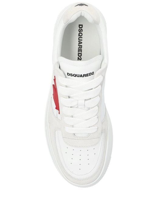 DSquared² White Logo Patch Low-top Sneakers for men