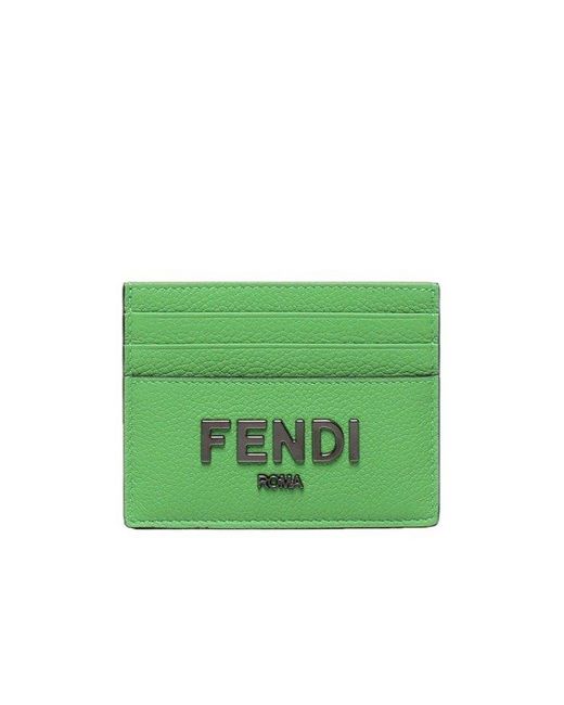 Fendi Green Signature Card Holder for men