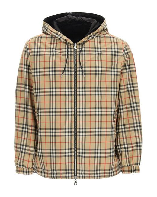 Burberry Synthetic Reversible Vintage Check Pattern Jacket for Men - Lyst