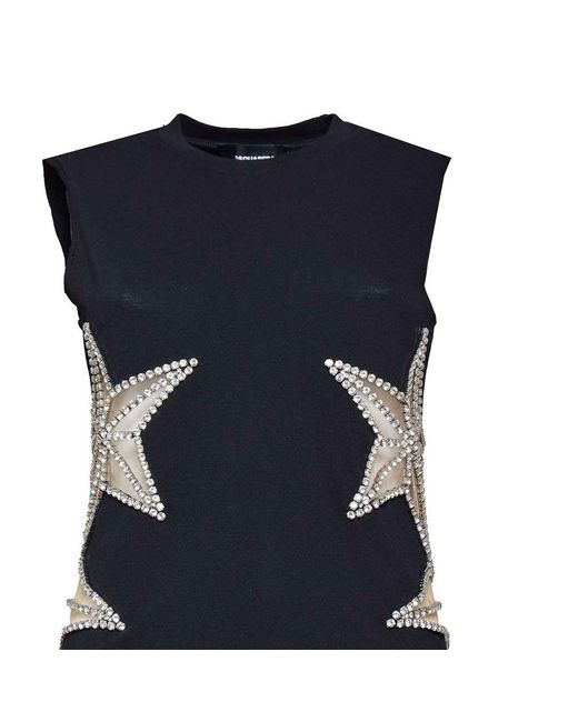 DSquared² Blue Cut-out Tank Top
