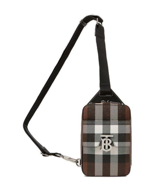 Burberry Tb Plaque Crossbody Bag in Brown for Men | Lyst