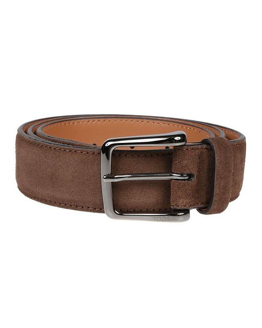 Tod's Brown Classic Buckle Belt for men