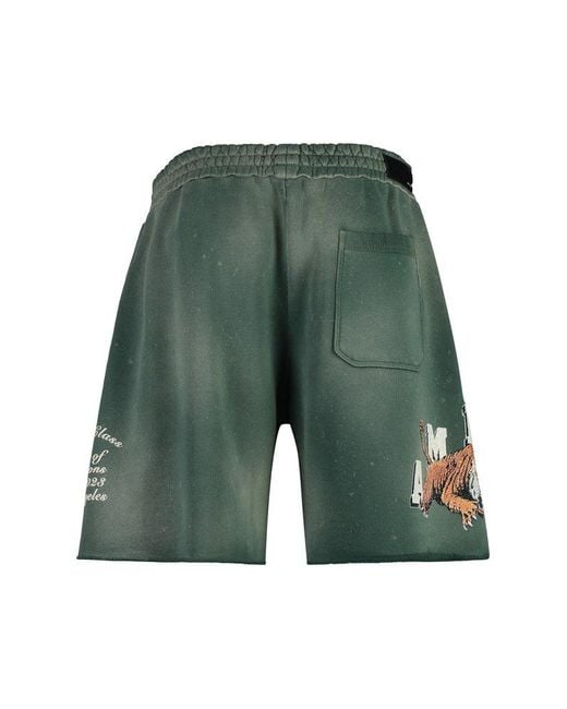 Amiri Green Cotton Bermuda Shorts for men