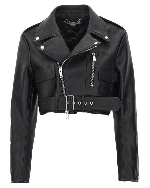 Stella McCartney Black Cropped Biker Jacket
