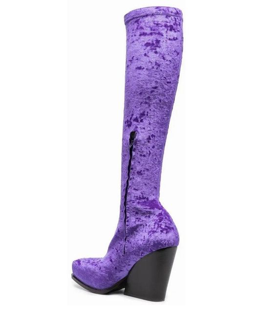 Stella McCartney Purple Square-toe Platform Boots