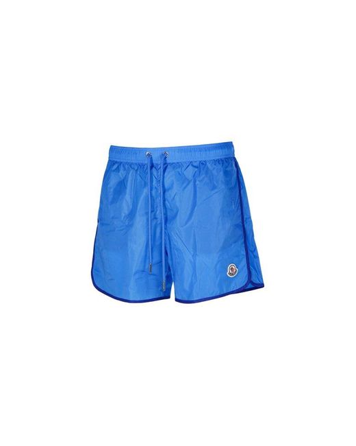 Moncler Blue Logo Patch Swim Shorts for men