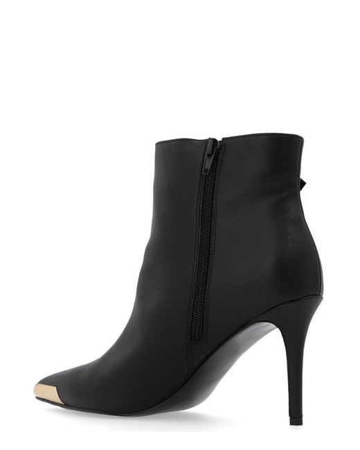 Versace Black Baroque Buckle Ankle Boots