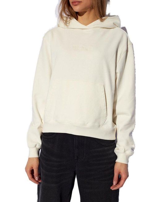 Woolrich White Logo-embroidered Hoodie,