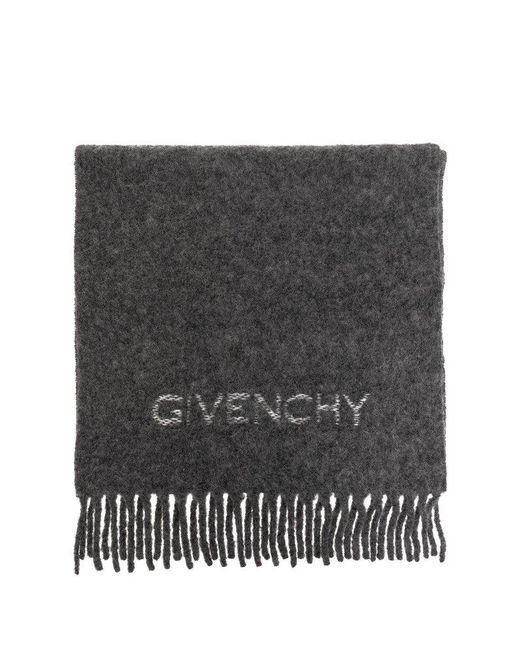 Givenchy Gray Scarf With Logo,