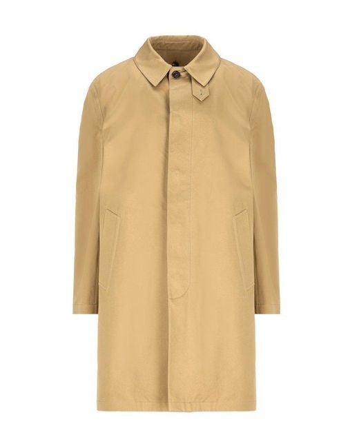 Saint Laurent Natural Knee-length Long-sleeved Mackintosh Coat for men