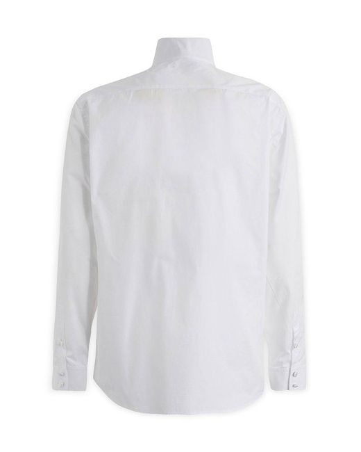 Balmain White Slim-fit Buttoned Shirt for men