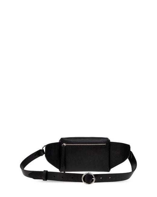 DSquared² Black Spike-Studded Zipped Belt Bag for men
