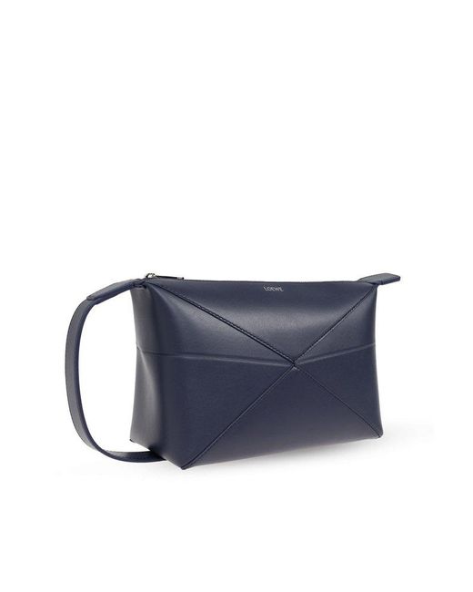 Loewe Blue Puzzle Fold Zip-Up Wash Bag for men