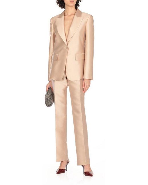 Alberta Ferretti Natural Mikado Cocktail Satin Jacket