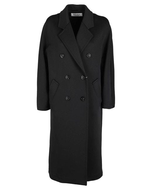 Max Mara Synthetic Madame Longline Coat in Black - Lyst