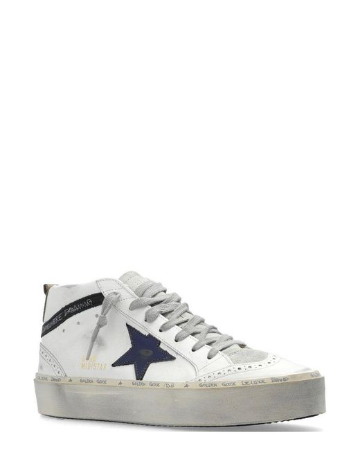 Golden Goose Deluxe Brand White Hi Mid Star Lace-up Sneakers