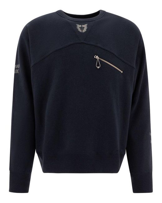 【関税込み】HUMAN MADE Sweatshirt with zipper detail Human Made Sweatshirt With Zip Detail in Blue for Men | Lyst