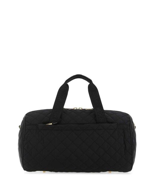 Moschino Quilted Zipped Holdall in Black |