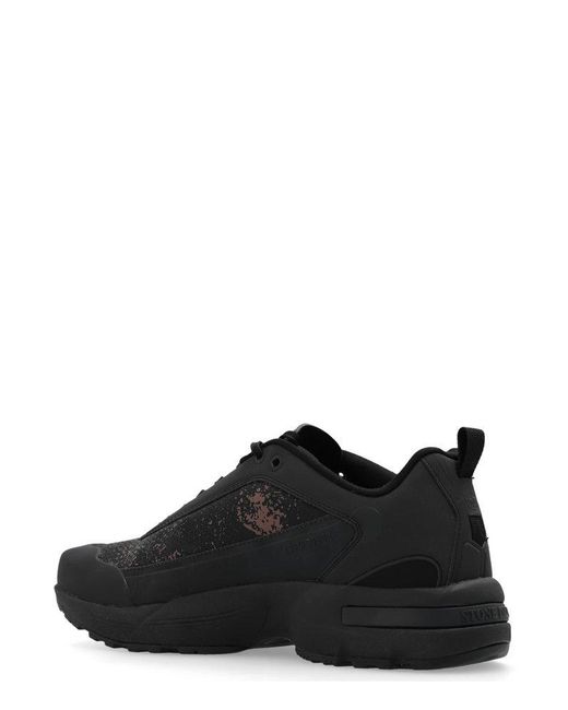 Stone Island Black Grime Round-toe Panelled Sneakers for men