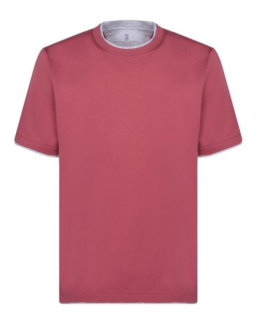Brunello Cucinelli Pink T-Shirts for men