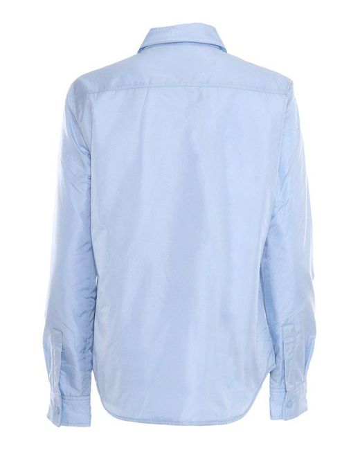 Aspesi Blue Glue Press-Stud Overshirt