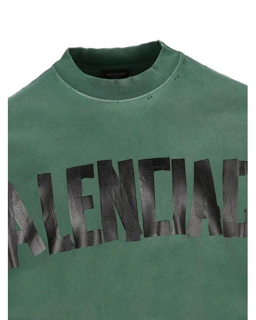 Balenciaga Green Tape Type Crewneck T-shirt for men