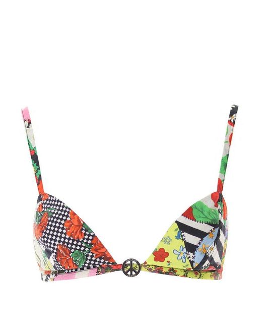 Moschino Multicolor Jeans Patchwork Printed Bra