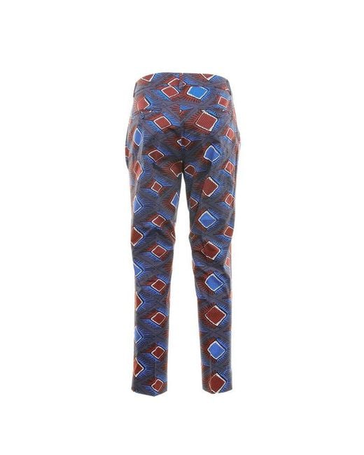 Weekend by Maxmara Blue All-over Patterned Straight Leg Pants