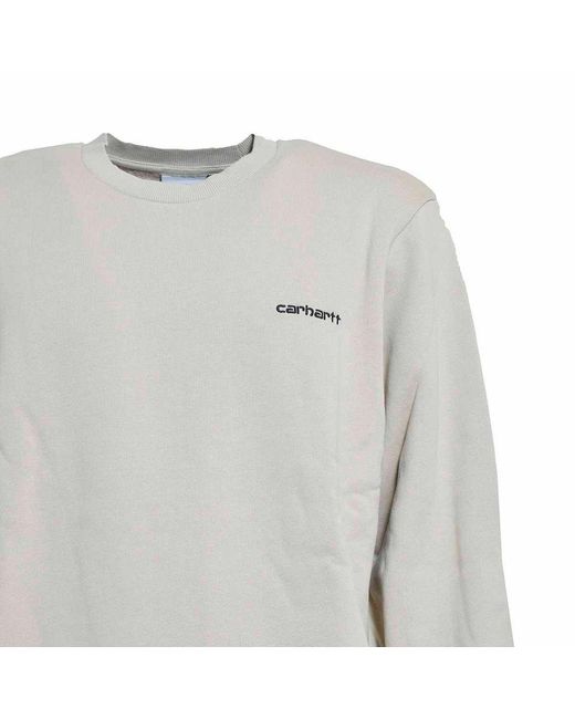 Carhartt Gray Beige Script Embroidery Crew-neck Sweatshirt Carhartt for men
