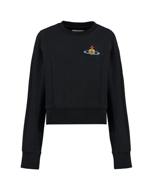 Vivienne Westwood Black Orb Embroidered Crewneck Sweatshirt