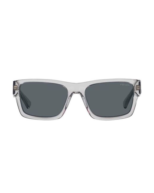 Prada Gray Rectangular Frame Sunglasses