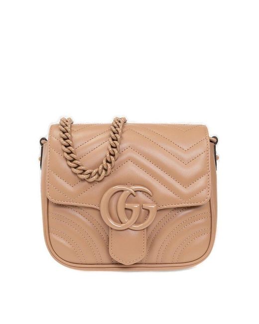 Gucci GG Marmont Mini Padded Shoulder Bag in Natural Lyst