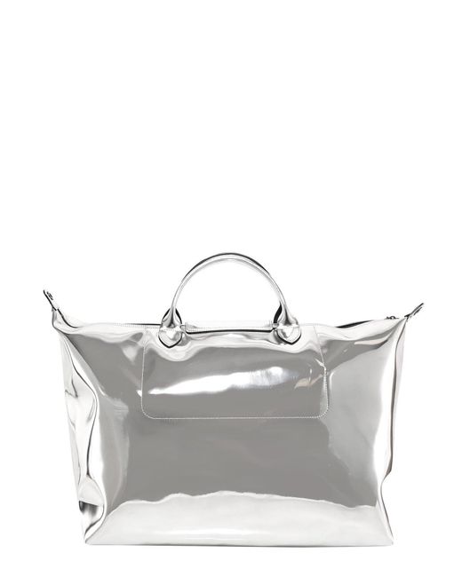 Silver longchamp bag top