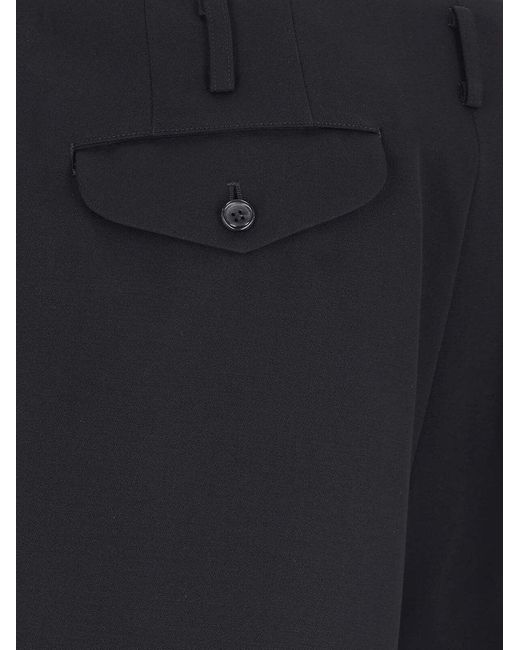 Comme des Garçons Black Pleated Tailored Shorts for men