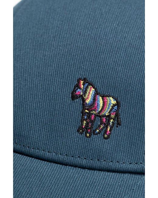 PS by Paul Smith Blue Zebra Embroidered Baseball Cap for men