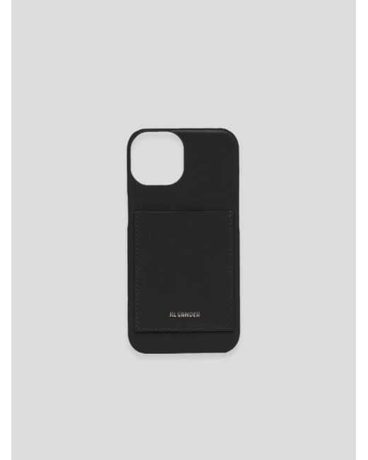 Jil Sander Black Logo Embossed Iphone 14 Phone Case for men