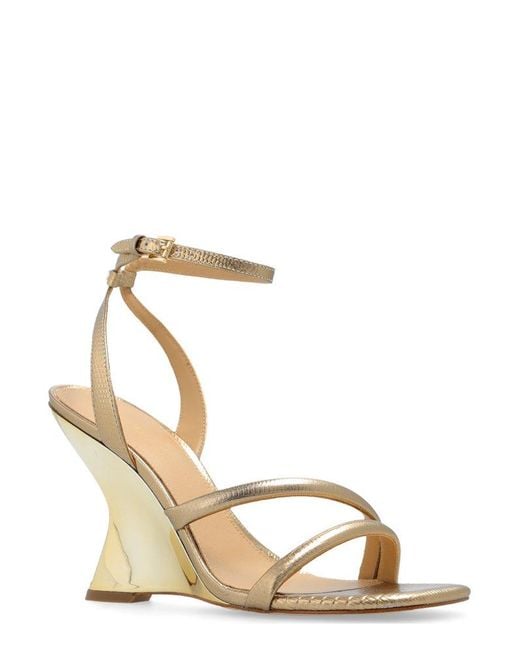 MICHAEL Michael Kors Nadina Wedge Sandals in Metallic | Lyst