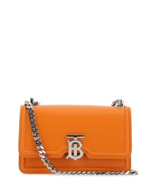Burberry Orange Mini Chain Tb Crossbody Bag