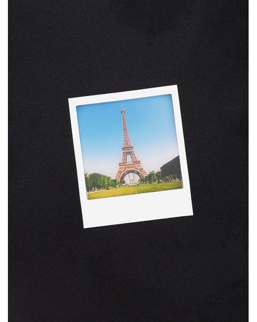 Balenciaga Black Paris By Day Tight Short-sleeved T-shirt